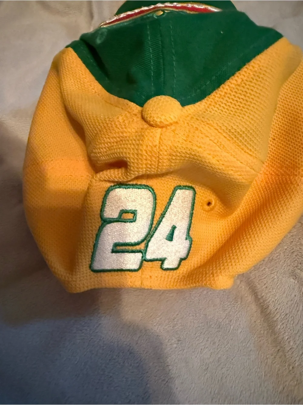 Del Monte Racing green and yellow embroidered adjustable size hat